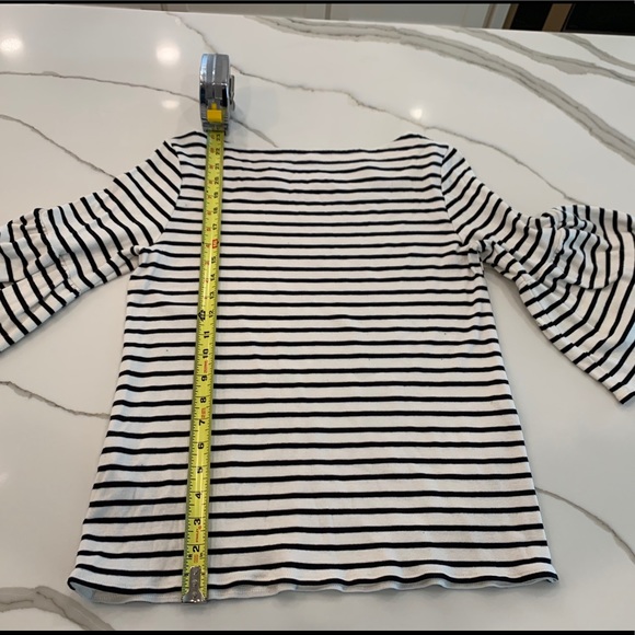 Banana Republic Sz M flutter sleeve stripe tee - Picture 3 of 4